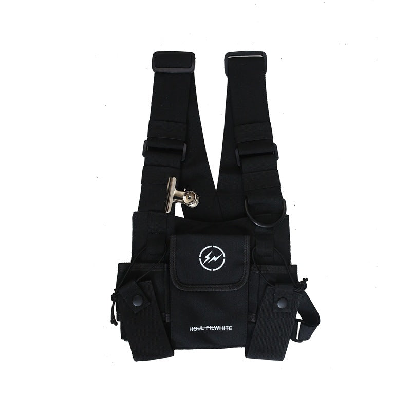 Men's Fashion Hip Hop Mechanical Style Disco Embroidery Vest Tooling Bags