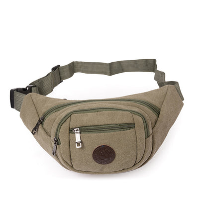 Men's Thickened Washed Canvas Retro Large Capacity Men's Waist Packs