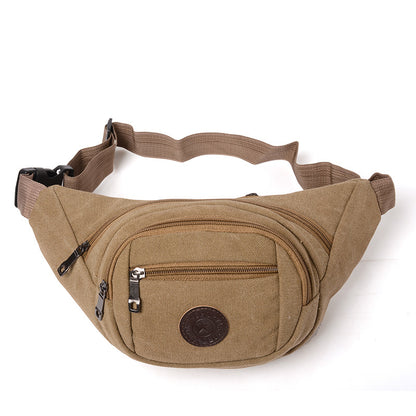 Men's Thickened Washed Canvas Retro Large Capacity Men's Waist Packs