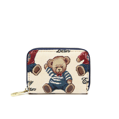 Women's Bear Attachment Multiple Slots Large Capacity Card Holder