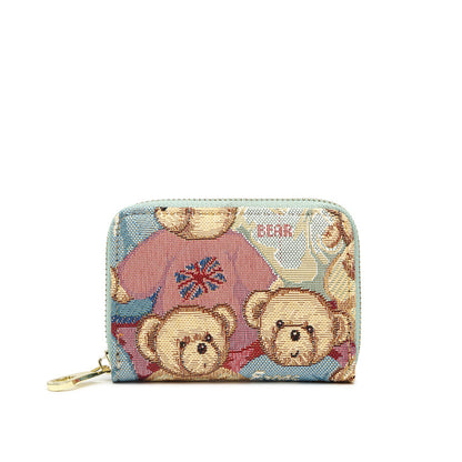 Women's Bear Attachment Multiple Slots Large Capacity Card Holder