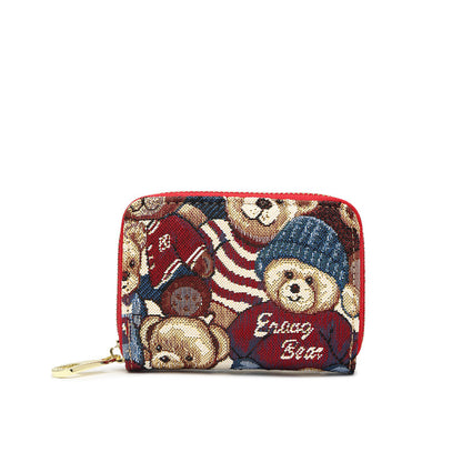 Women's Bear Attachment Multiple Slots Large Capacity Card Holder