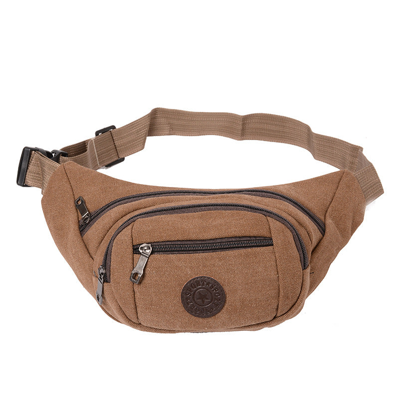 Men's Thickened Washed Canvas Retro Large Capacity Men's Waist Packs