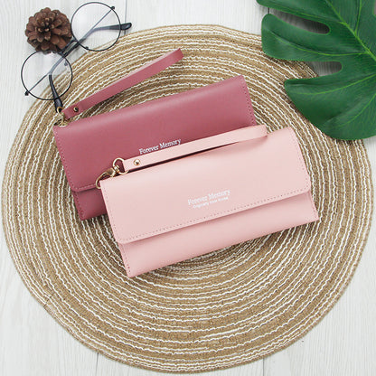 Women's Korean Fashion Clutch Zipper Multiple Slots Ladies Wallets