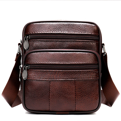 Men's Leather Vertical Top Layer Cowhide Men's Messenger Bags