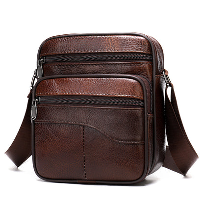 Men's Leather Vertical Top Layer Cowhide Men's Messenger Bags