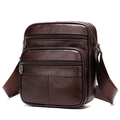 Men's Leather Vertical Top Layer Cowhide Men's Messenger Bags