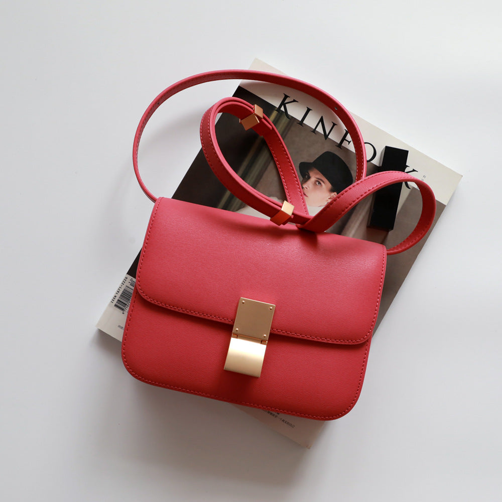 Square Leather Portable Small Fashion Stewardess Shoulder Bags