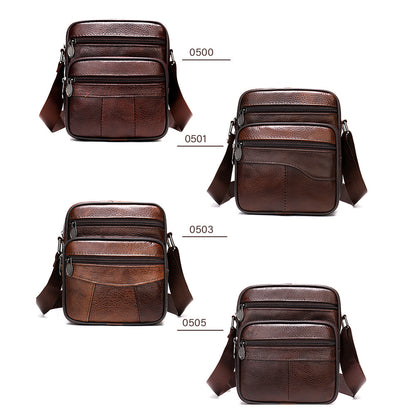 Men's Leather Vertical Top Layer Cowhide Men's Messenger Bags