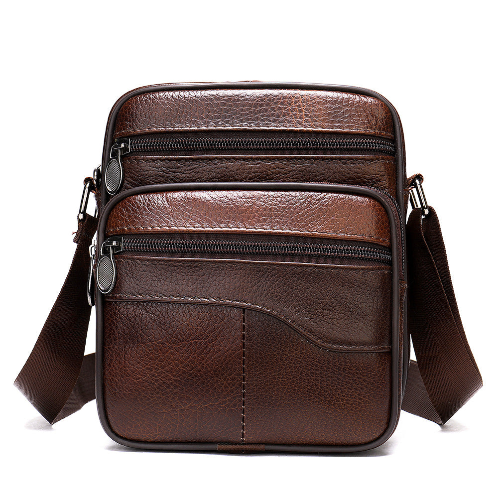 Men's Leather Vertical Top Layer Cowhide Men's Messenger Bags