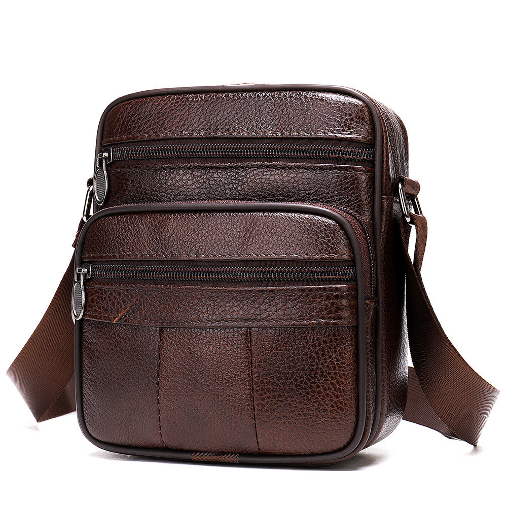 Men's Leather Vertical Top Layer Cowhide Men's Messenger Bags