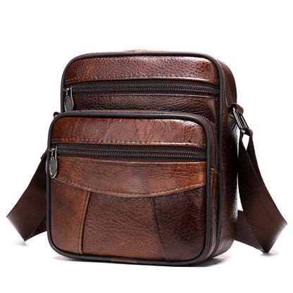 Men's Leather Vertical Top Layer Cowhide Men's Messenger Bags