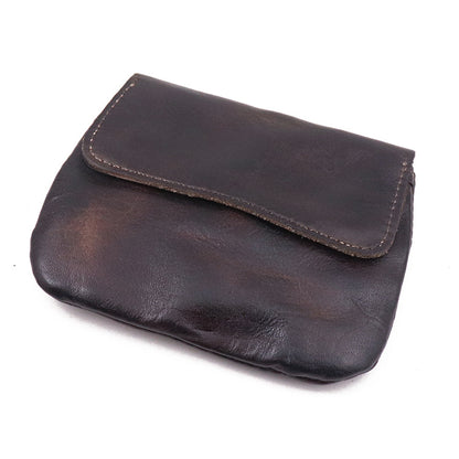 Women's Simple Cover Large Capacity Storage Distressed Coin Purses