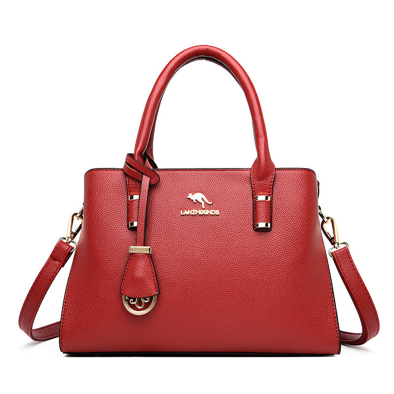 Women's Kangaroo Fashion Soft Leather Big Mother Handbags