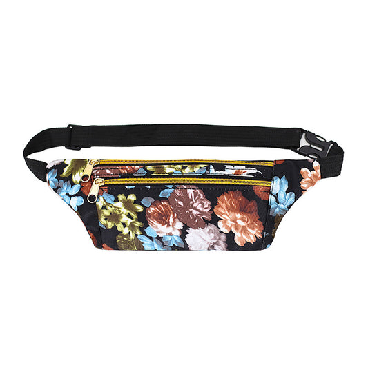 Women's & Men's & Canvas Mobile Flower Cloth Waist Packs