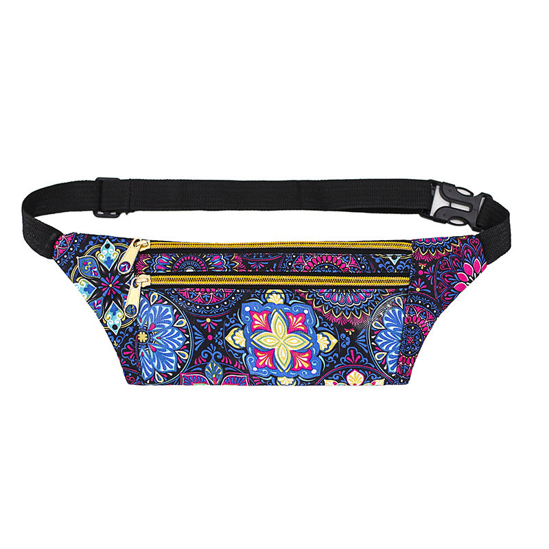 Women's & Men's & Canvas Mobile Flower Cloth Waist Packs