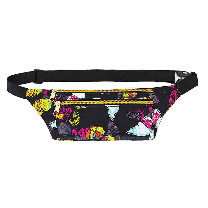 Women's & Men's & Canvas Mobile Flower Cloth Waist Packs