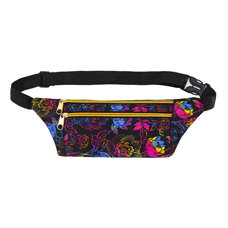 Women's & Men's & Canvas Mobile Flower Cloth Waist Packs