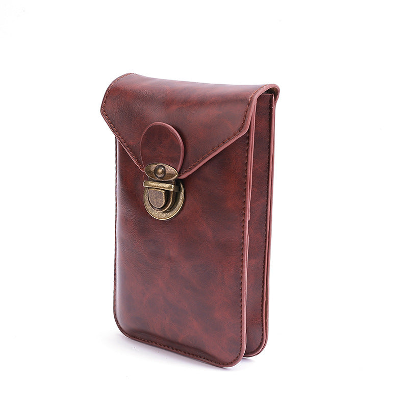 Men's Retro Wear Mobile Pouch Leatherette People Bags