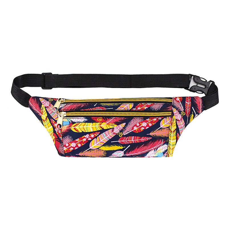 Women's & Men's & Canvas Mobile Flower Cloth Waist Packs