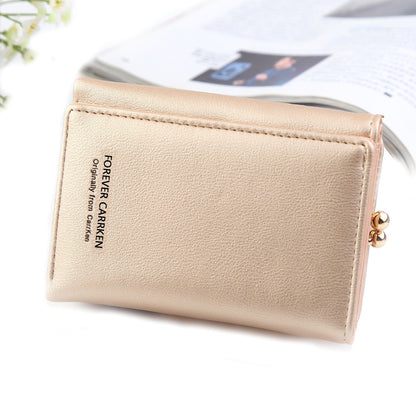 Women's Short Korean Multiple Slots Personalized Leather Ladies Wallets