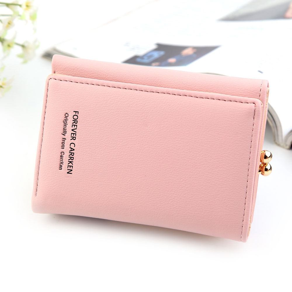 Women's Short Korean Multiple Slots Personalized Leather Ladies Wallets