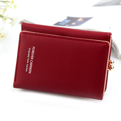 Women's Short Korean Multiple Slots Personalized Leather Ladies Wallets