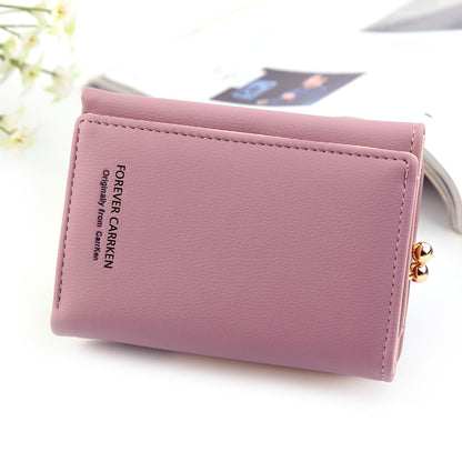 Women's Short Korean Multiple Slots Personalized Leather Ladies Wallets