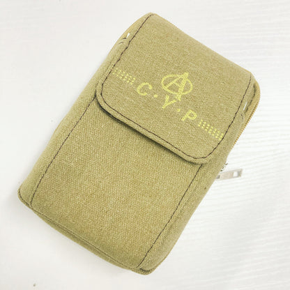 Men's Thickened Canvas Mobile Outdoors Across Leather Phone Bags