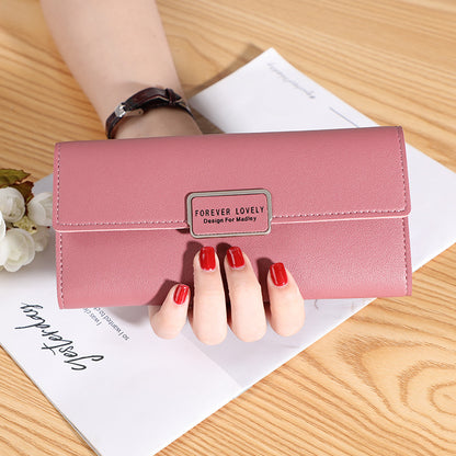 Women's Three-fold Long Plaid Hasp Clutch Multiple Ladies Wallets