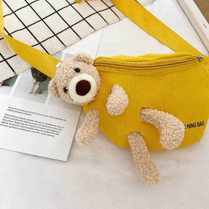 Women's Little Bear Canvas Fashionable Cute Waist Packs