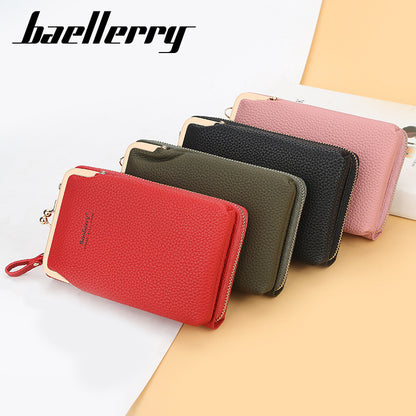 Women's Korean Mid-length Fashion Zipper Vertical Phone Bags