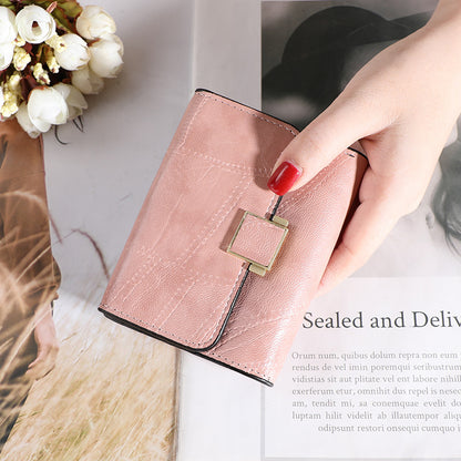 Women's Korean Small Short Retro Simple Stitching Purses