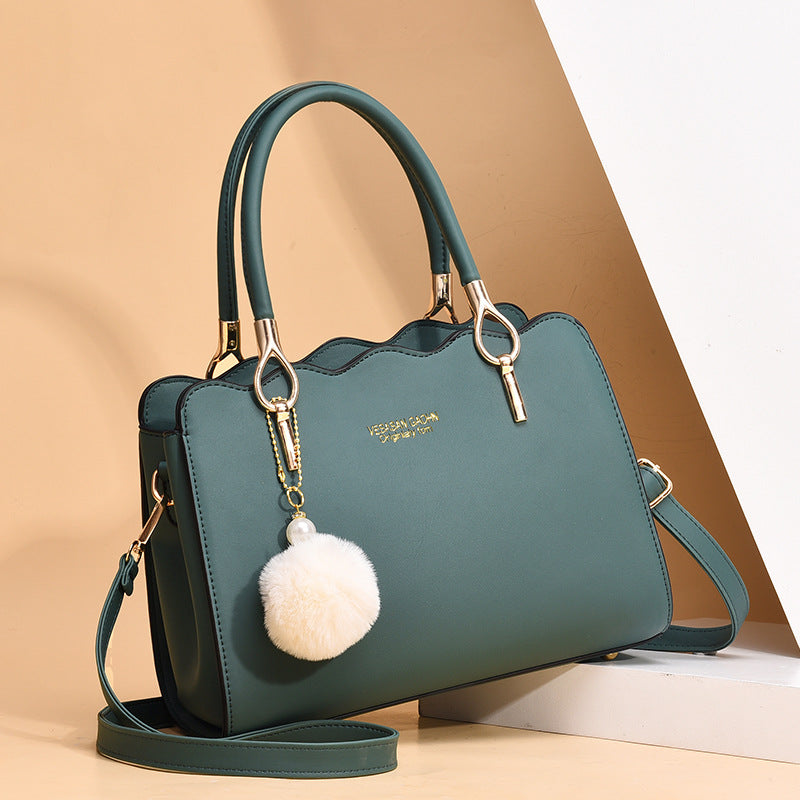 Women's Spring Solid Color Fashion Plush Ball Handbags