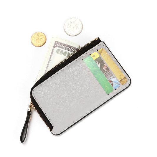 Women's Zipper Simple Short Creative Portable Leather Card Holder