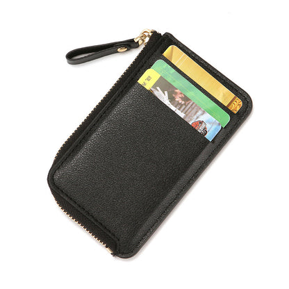 Women's Zipper Simple Short Creative Portable Leather Card Holder