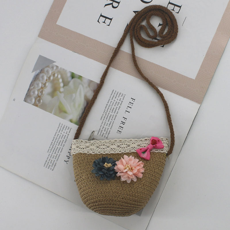 Summer Mini Cute Pouch Straw Woven Children's Coin Purse