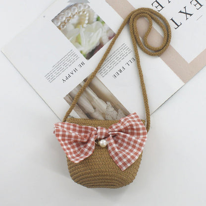 Summer Mini Cute Pouch Straw Woven Children's Coin Purse