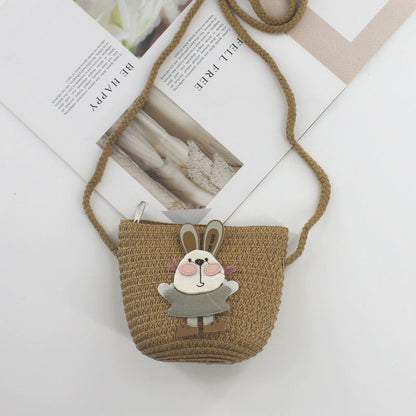 Summer Mini Cute Pouch Straw Woven Children's Coin Purse