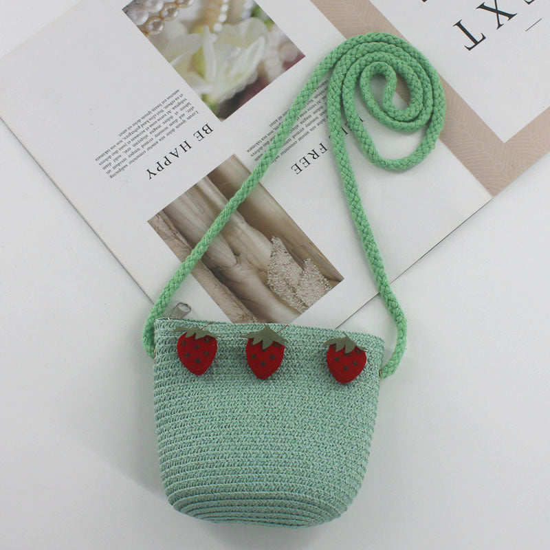 Summer Mini Cute Pouch Straw Woven Children's Coin Purse