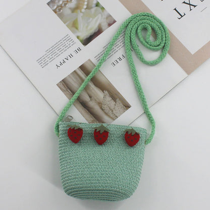 Summer Mini Cute Pouch Straw Woven Children's Coin Purse