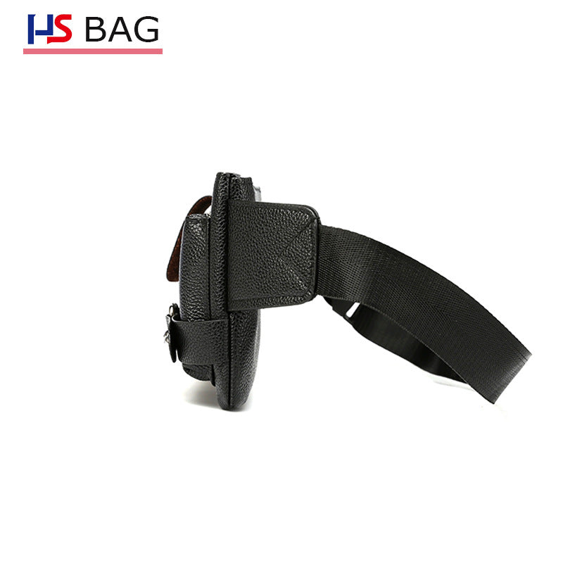 Men's Leather Korean Simple Black Business Men's Waist Packs