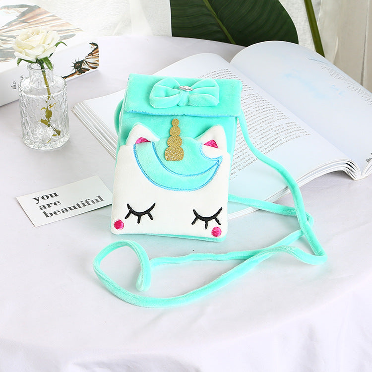 Children's Unicorn Plush Cartoon Young Cute Mobile Children's Shoulder Bags