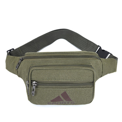 Women's Retro Canvas Leisure Multifunction Mobile Business Men's Waist Packs