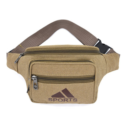 Women's Retro Canvas Leisure Multifunction Mobile Business Men's Waist Packs