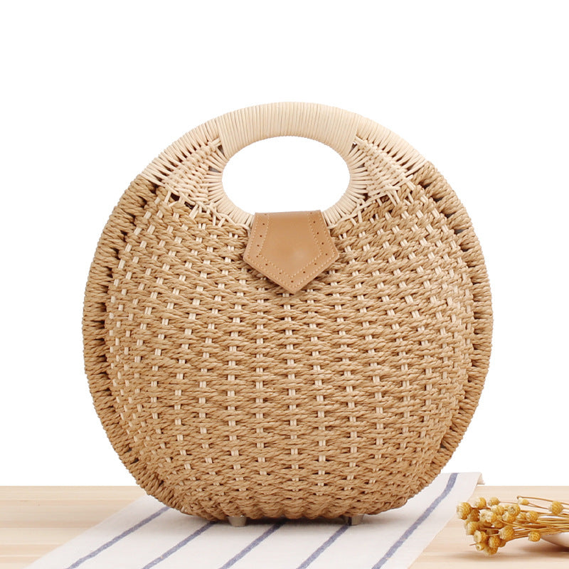 Women's Shell Cute Personality Rattan Weave Straw Handbags