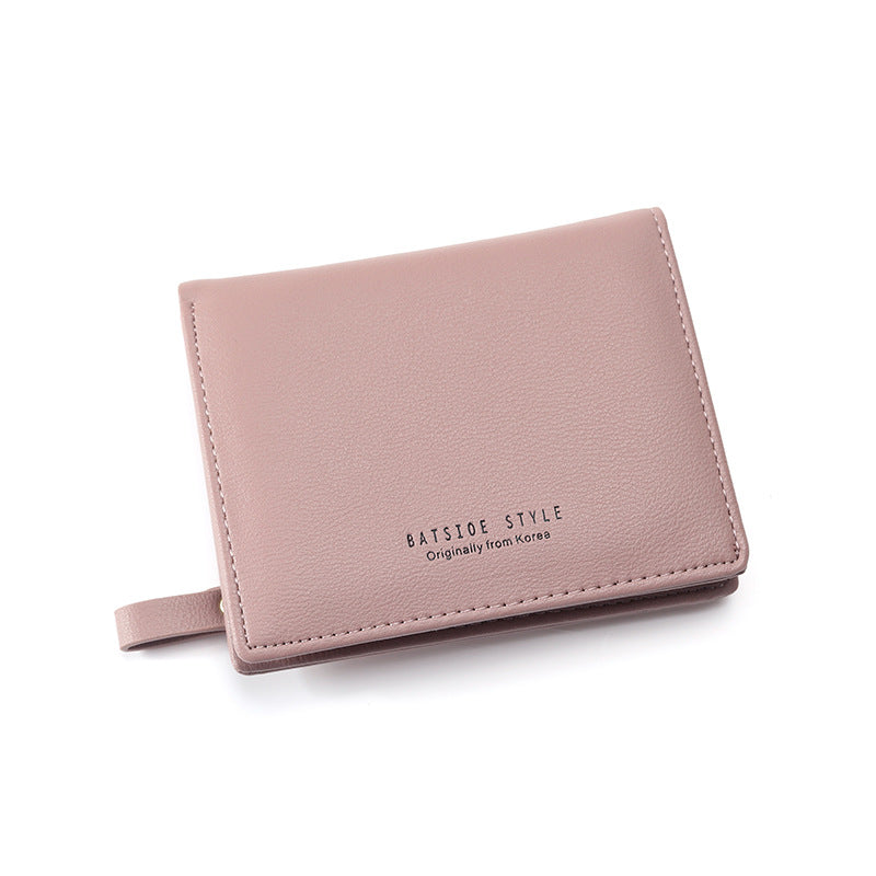 Women's Short Korean Style Fresh Two Fold Ladies Wallets