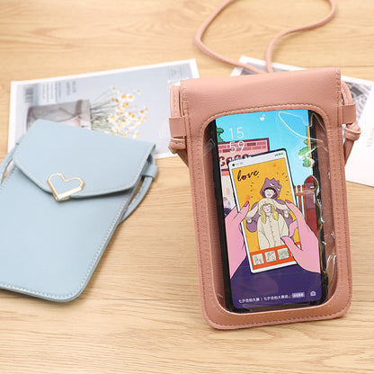 Women's Transparent Touch Screen Mobile Simple Hasp Phone Bags