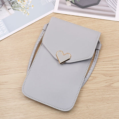 Women's Transparent Touch Screen Mobile Simple Hasp Phone Bags