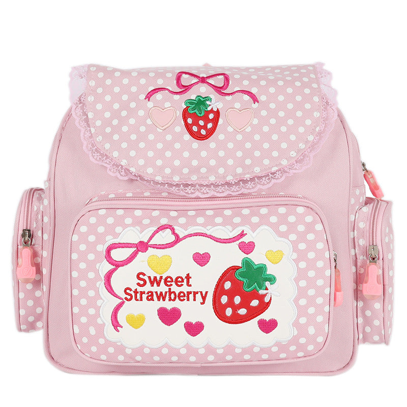 Sacs à dos Sweet Lady Cute Fruit Strawberry brodés pour femmes